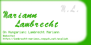 mariann lambrecht business card